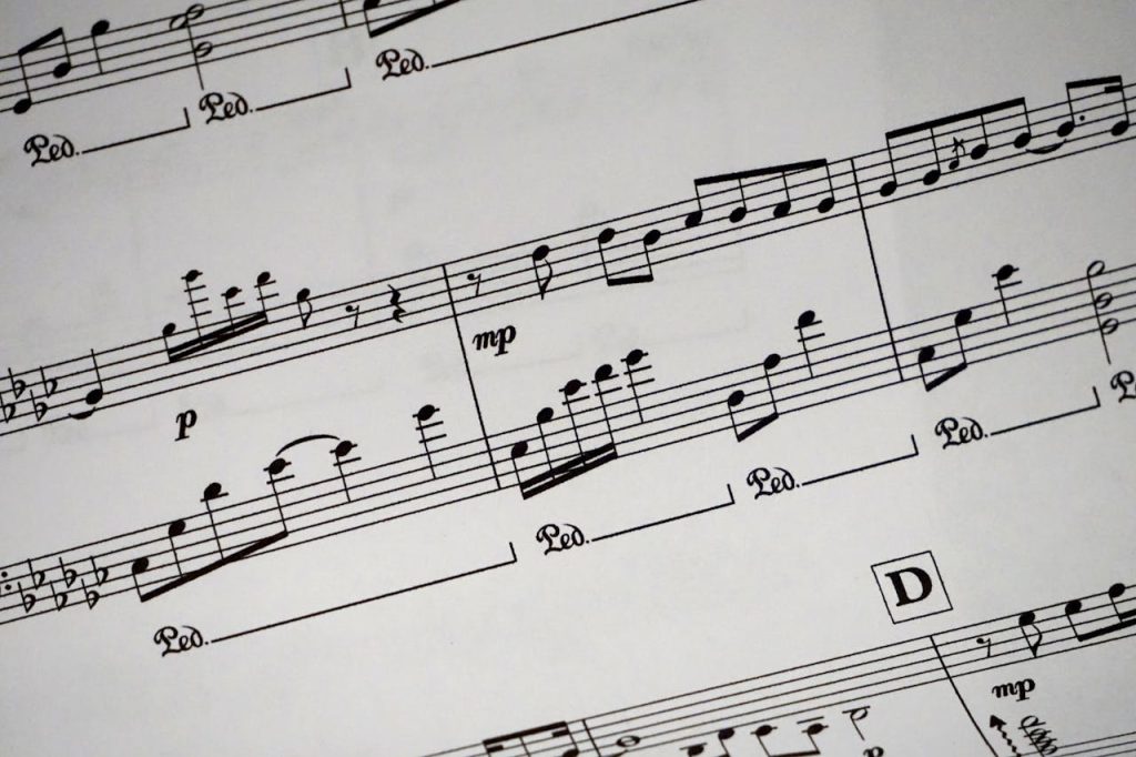 Music Sheet Showing Musical Notes